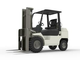 White forklift - isolated on white background photo