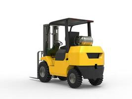 Yellow forklift - back view photo