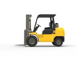 Yellow forklift - side view photo