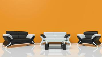 Contemporary Living Room Orange photo