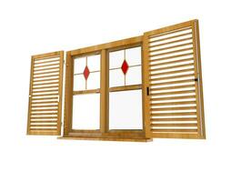 Window with open shutters - front view photo