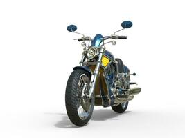 Blue and Yellow Metallick Bike photo