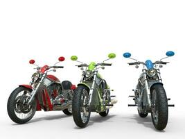 Three vintage motorcycles photo