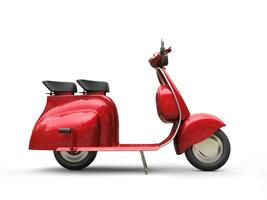 Cherry red vintage scooter - side view photo