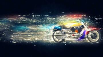 Cosmic colorful bike photo