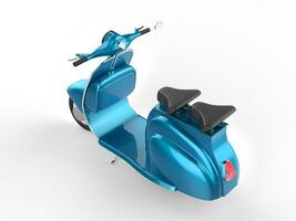 Light blue moped - top back view photo