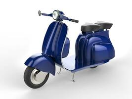 Vivid blue old style scooter photo