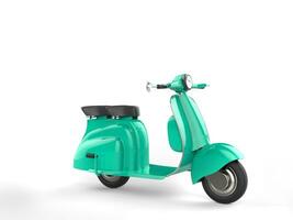 Candy teal moped on white background photo