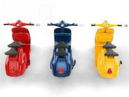 Cool looking vintage scooters - primary colors photo