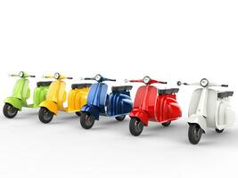 Colorful stylish vintage scooters photo