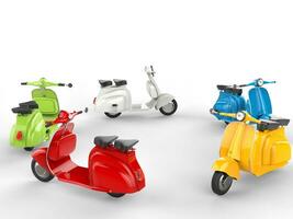 Circle of cool mopeds - top side view photo