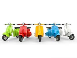 Bright and colorful vintage mopeds photo