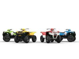 Quad bikes in a semi-circle photo