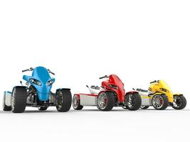 Electric quad bikes in a row photo