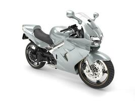 Shiny silver super motor bike photo