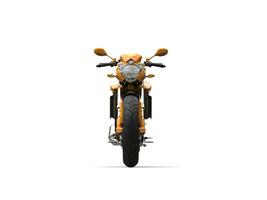 Golden orange cool sports motorcycle - front view photo