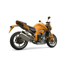 Golden orange cool sports motorcycle - tail view photo