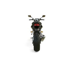 Black modern sports motorcycle - back view photo