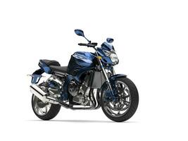increíble metálico oscuro azul moderno motocicleta foto