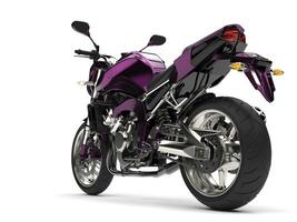 Beautiful metallic deep purple modern sports motorcycle photo