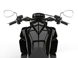 Black powerful modern chopper bike - riders point of view shot photo