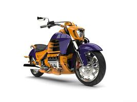 Purple and yellow modern motorcycle photo