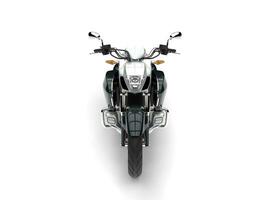 súper plata moderno poderoso motocicleta - frente ver foto