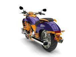 Purple and yellow modern motorcycle - tail shot photo