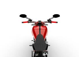 Powerful modern red sports motorcycle - first person view photo