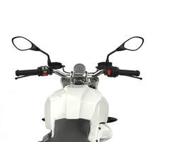 White fast sports motorcycle - rider point of view photo