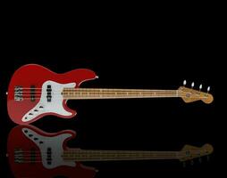 Electric Bass Guitar Red photo