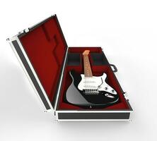 Black Electric Guitar In Guitar Case photo