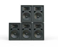 Big concert speakers stacked photo