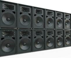 Endless rows of loudspeakers photo