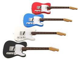 Cool electric guitars isolated on white photo