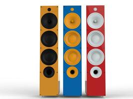 Colorful speakers - front view photo