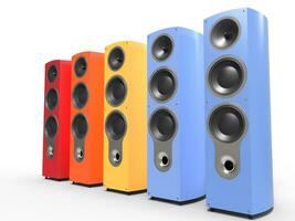 Brightly colored speakers photo