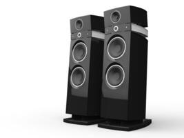 Two hi-tech loudspeakers - side view photo