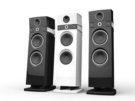 Hi-tech speakers - black and white photo