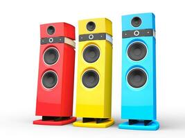 Hi-tech speakers - base colors photo