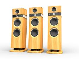 Hi-tech speakers - wooden photo