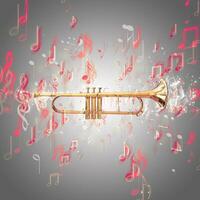 trompeta y música notas foto