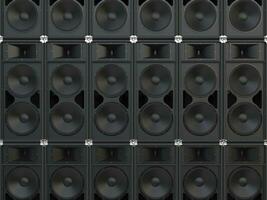 Wall of concert horn loudspeakers photo