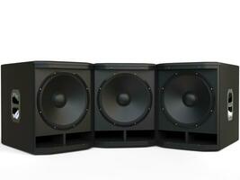 Three small subwoofer speakers photo