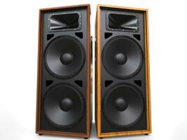 Cool wooden hifi speakers photo