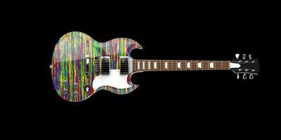 Cool urban painted electric guitar photo