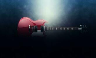 Epic red hard rock guitar photo