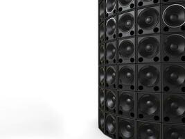 Tower of hifi bass speakers - cut shot photo