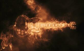 Hot smoke epic rock guitar photo