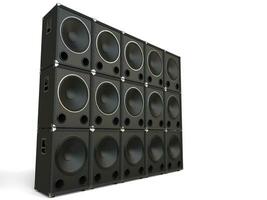 Subwoofer speakers stacked - studio shot photo